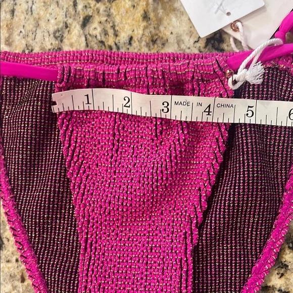 Good American Swim Always Fits Tiny Ties Metallic Bikini Bottoms NWT - Picture 12 of 12